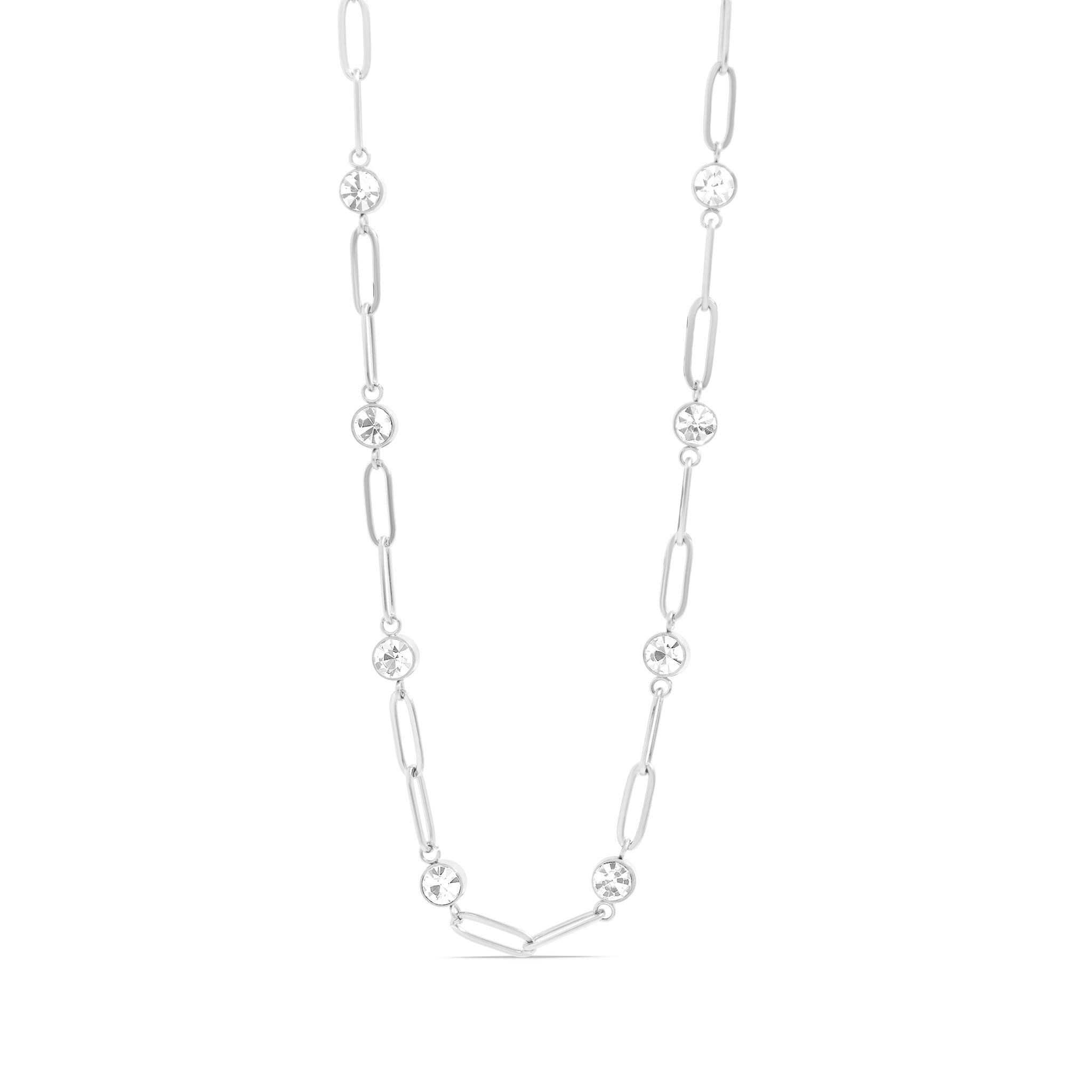 Gold Paperclip Necklace – 18K Gold Plated Stainless Steel Chain with Crystals - Chain | Sunflower Soul Boutique