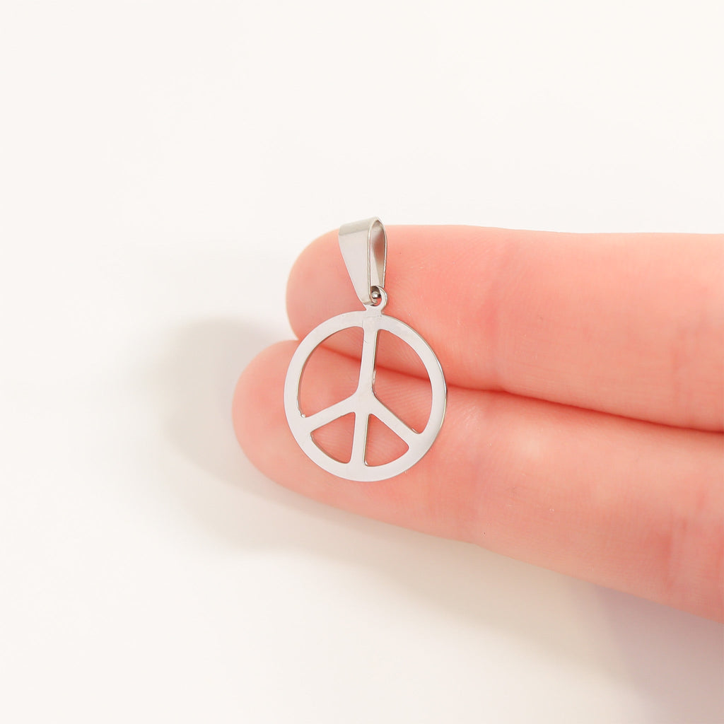 Gold Peace Pendant – 18K Gold PVD Coated Stainless Steel Charm Necklace - Pendants | Sunflower Soul Boutique