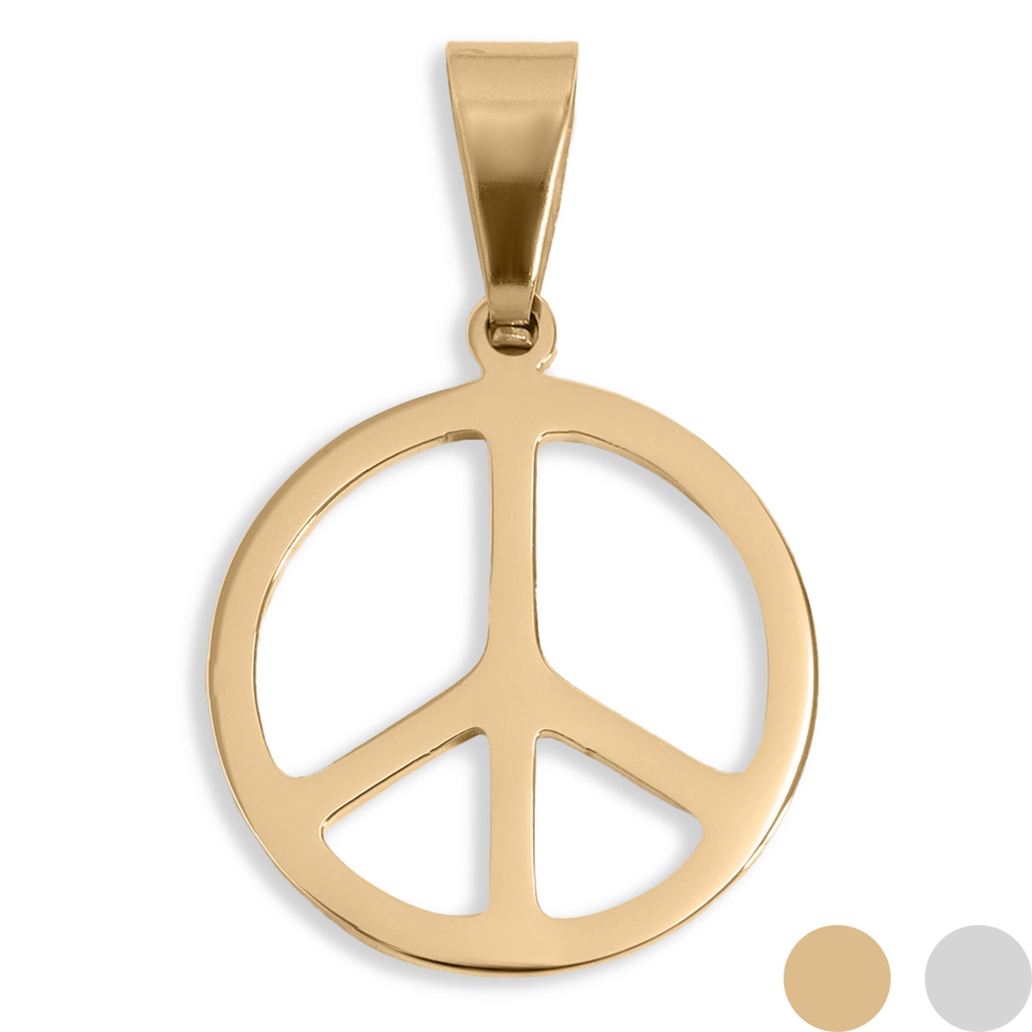 Gold Peace Pendant – 18K Gold PVD Coated Stainless Steel Charm Necklace - Pendants | Sunflower Soul Boutique