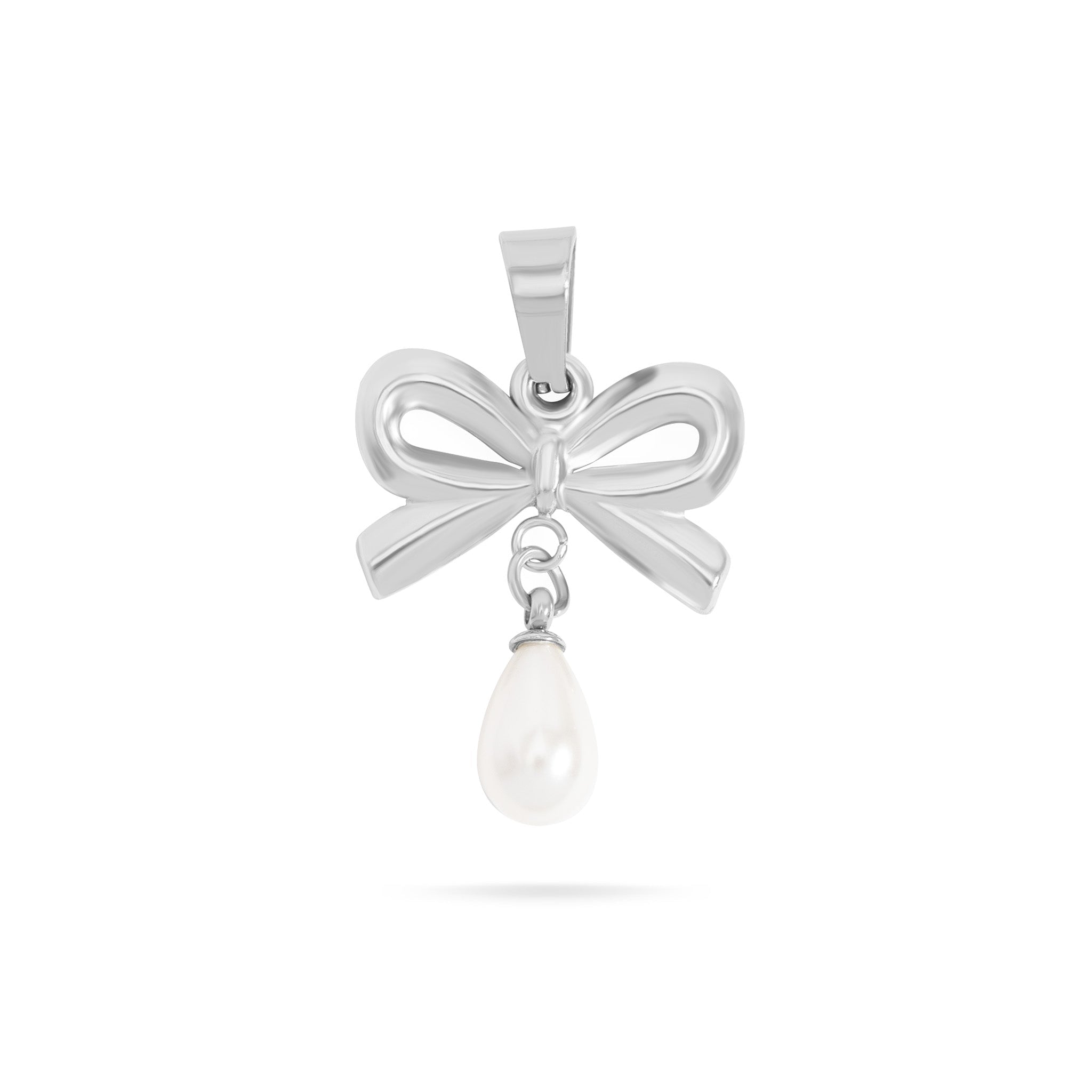 Gold Pearl Bow Charm – 18K Gold Pendant | Hypoallergenic Stainless Steel Charm - charm | Sunflower Soul Boutique