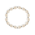 Gold Pearl Bracelet – 8mm Glass Pearl Stretch Band With Polished Gold Beads - Bracelets | Sunflower Soul Boutique