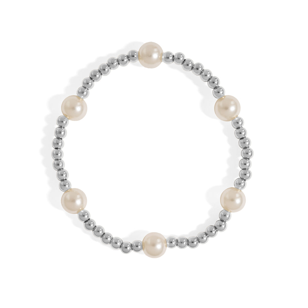 Gold Pearl Bracelet – 8mm Stretch Adjustable Fine Jewelry Accessory - Bracelets | Sunflower Soul Boutique
