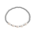 Gold Pearl Bracelet – Stretch Beaded Bracelet With 18K Gold PVD Coating - Bracelets | Sunflower Soul Boutique