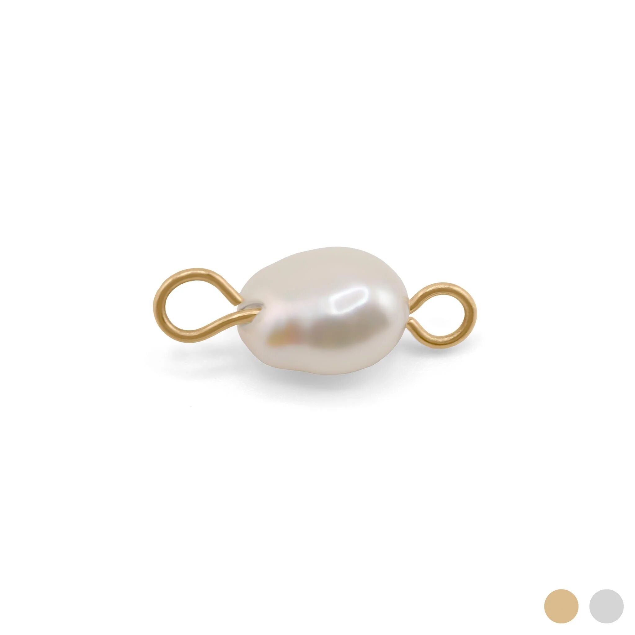 Gold Pearl Connector – 18K Gold Charm | Freshwater Pearl Jewelry Accessory - Charms | Sunflower Soul Boutique