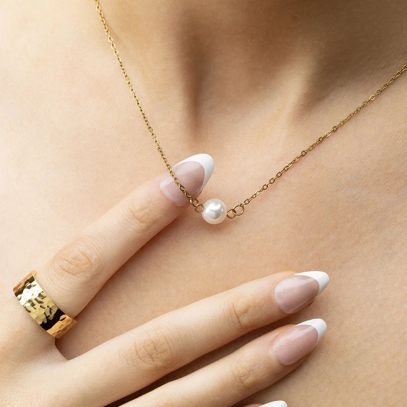 Gold Pearl Connector – 18K Gold Charm | Hypoallergenic Jewelry Connector, Stainless Steel - Charms | Sunflower Soul Boutique