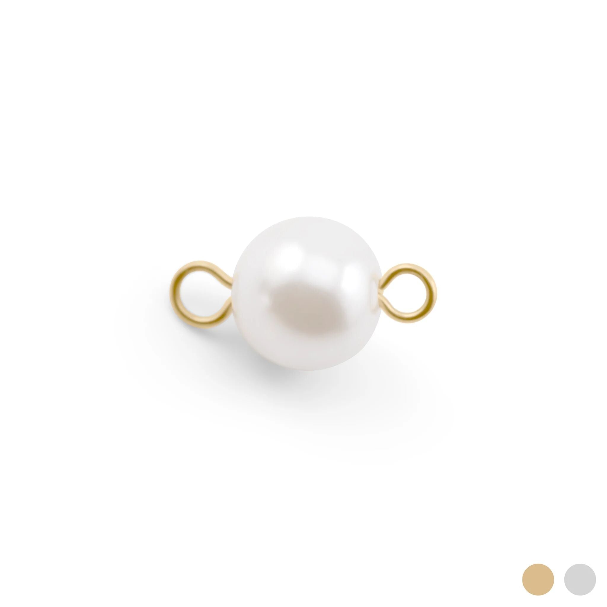 Gold Pearl Connector – 18K Gold Charm | Hypoallergenic Jewelry Connector, Stainless Steel - Charms | Sunflower Soul Boutique