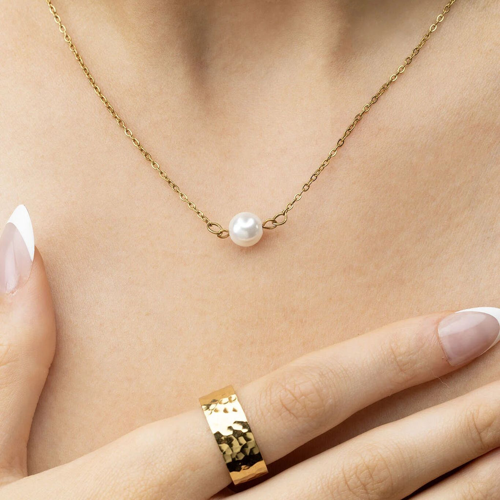 Gold Pearl Connector – 18K Gold Charm | Hypoallergenic Jewelry Connector, Stainless Steel - Charms | Sunflower Soul Boutique