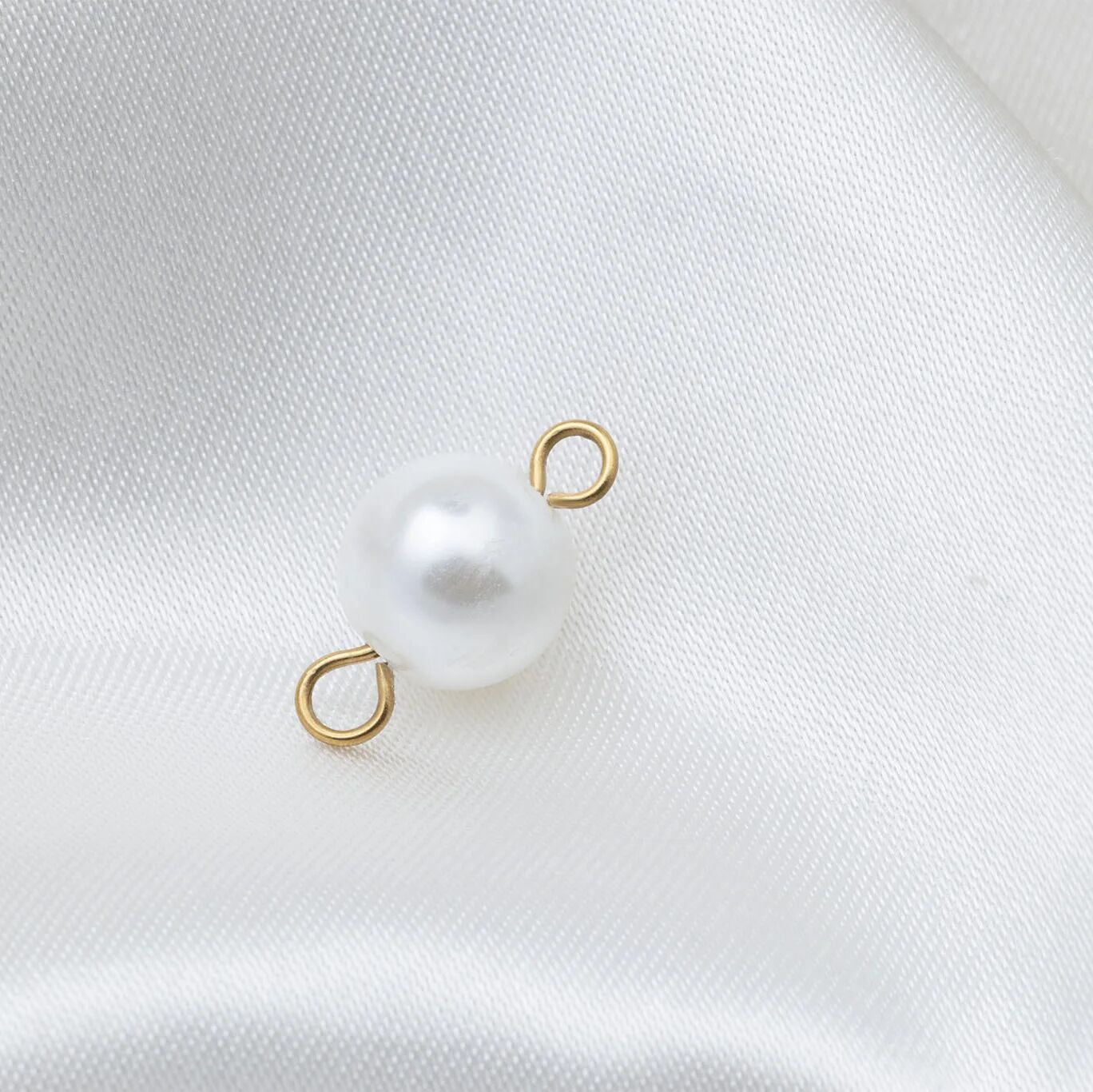 Gold Pearl Connector – 18K Gold Charm | Hypoallergenic Jewelry Connector, Stainless Steel - Charms | Sunflower Soul Boutique