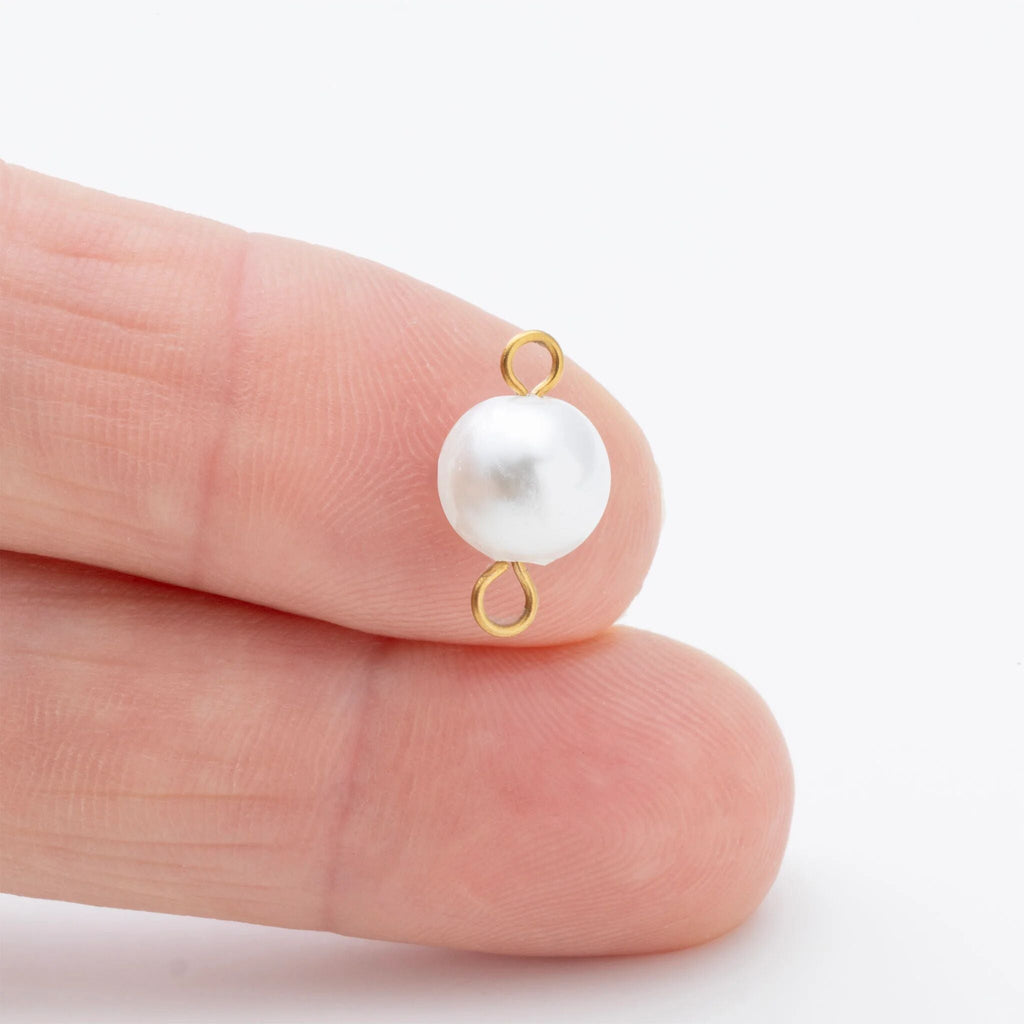 Gold Pearl Connector – 18K Gold Charm | Hypoallergenic Jewelry Connector, Stainless Steel - Charms | Sunflower Soul Boutique