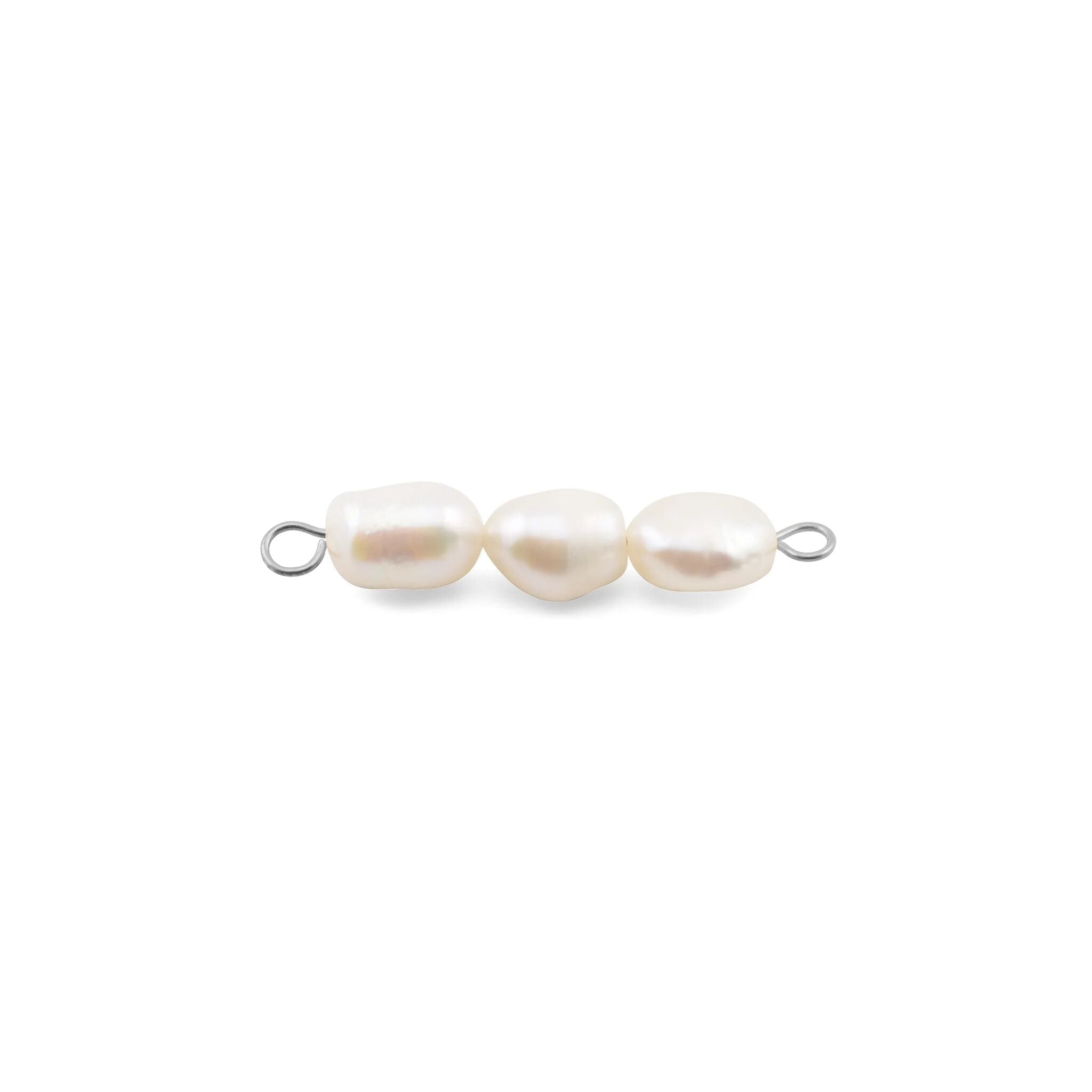 Gold Pearl Connector Charm – 18K Gold PVD Triple Freshwater Pearl Jewelry - Charms | Sunflower Soul Boutique
