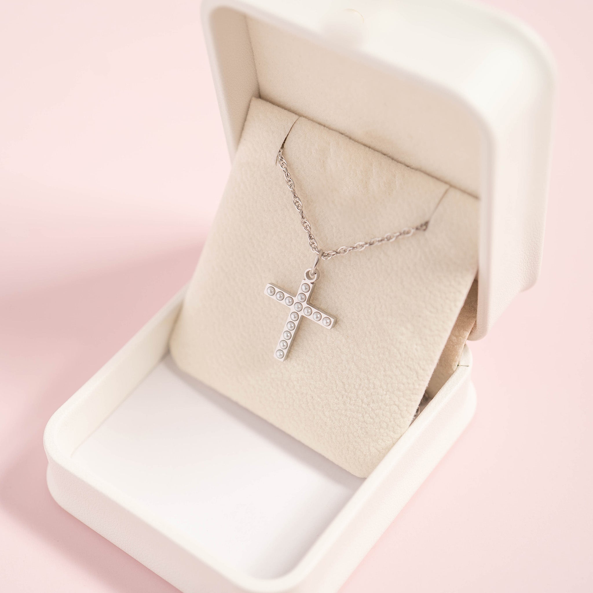 Gold Pearl Cross Charm | 18K Gold Charm – Hypoallergenic Stainless Steel Jewelry - charm | Sunflower Soul Boutique