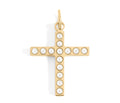 Gold Pearl Cross Charm | 18K Gold Charm – Hypoallergenic Stainless Steel Jewelry - charm | Sunflower Soul Boutique