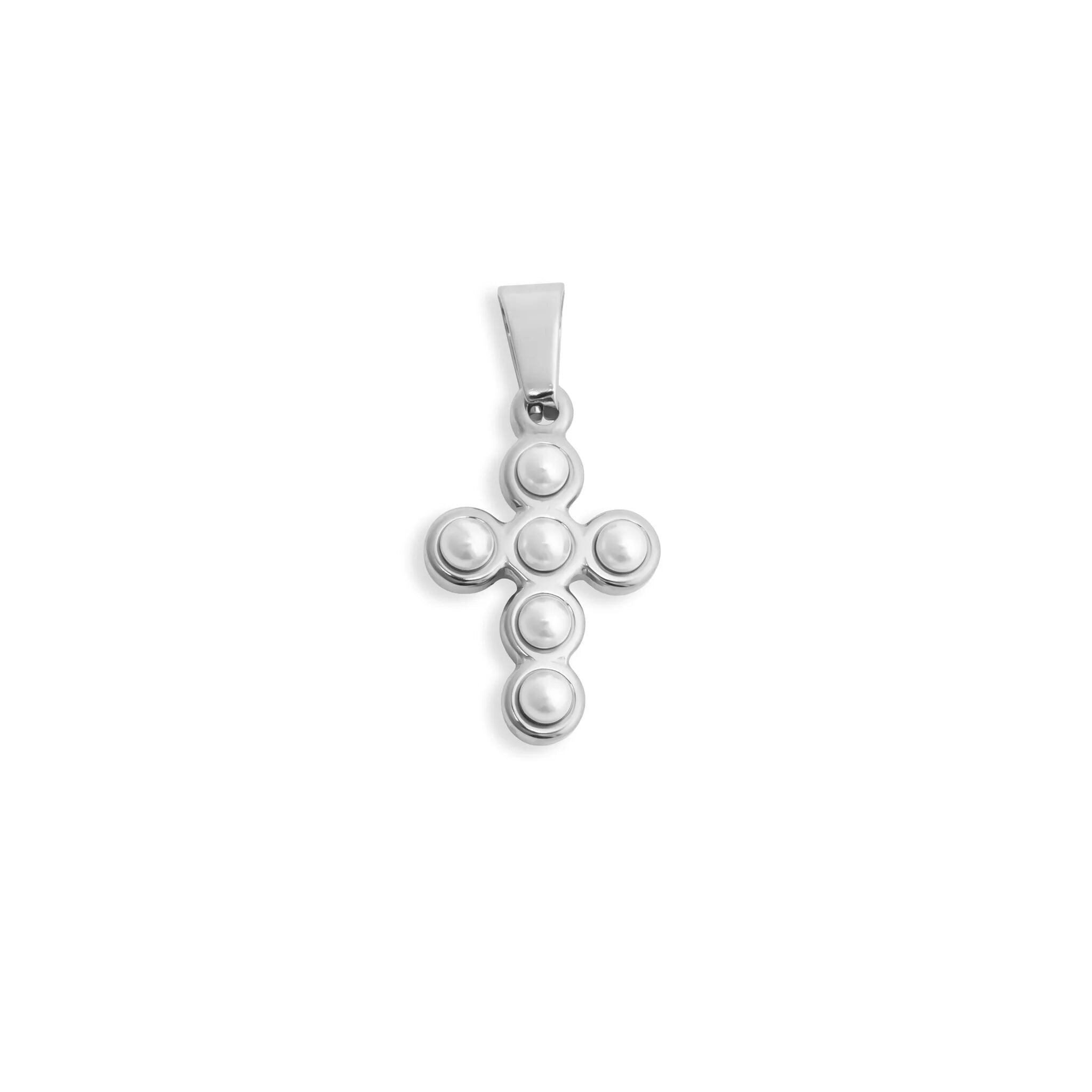 Gold Pearl Cross Charm – 18K Gold PVD Stainless Steel Waterproof Pendant - Charms | Sunflower Soul Boutique