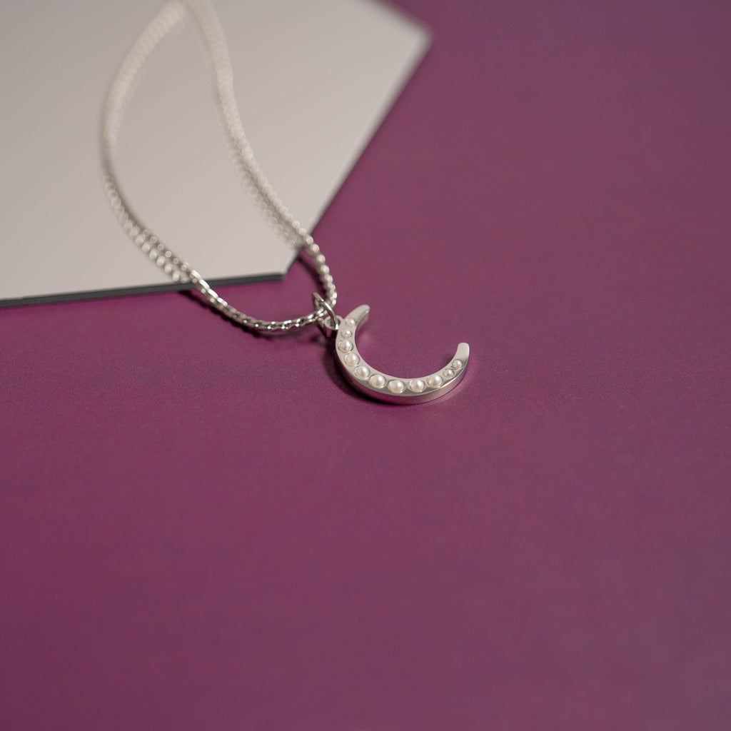 Gold Pearl Moon Charm – 18K Gold Pendant | Stainless Steel Crescent Jewelry - charm | Sunflower Soul Boutique
