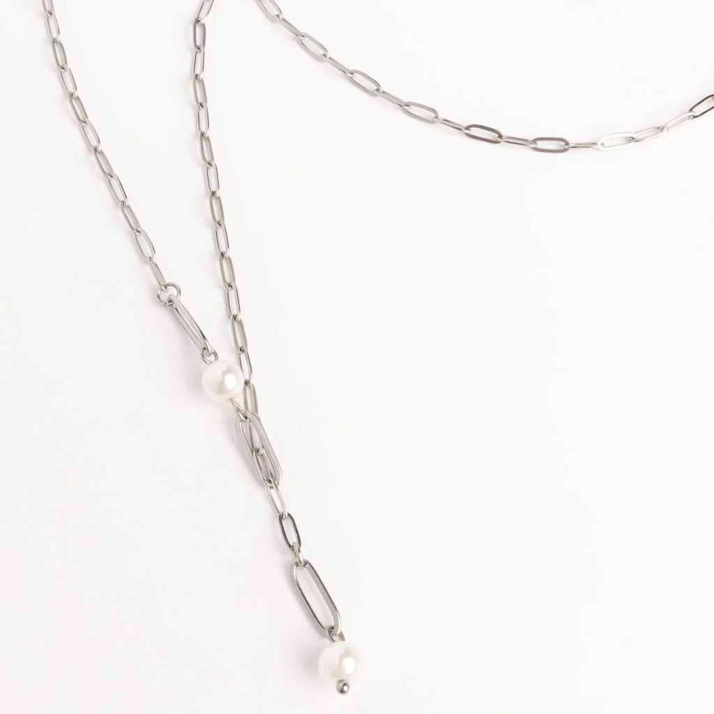 Gold Pearl Necklace – 18K Gold Jewelry Y Chain With Timeless Pendant - Necklaces | Sunflower Soul Boutique