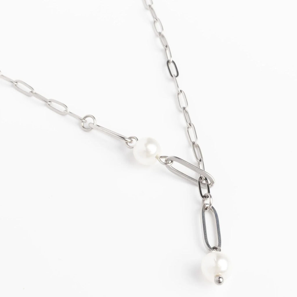 Gold Pearl Necklace – 18K Gold Jewelry Y Chain With Timeless Pendant - Necklaces | Sunflower Soul Boutique