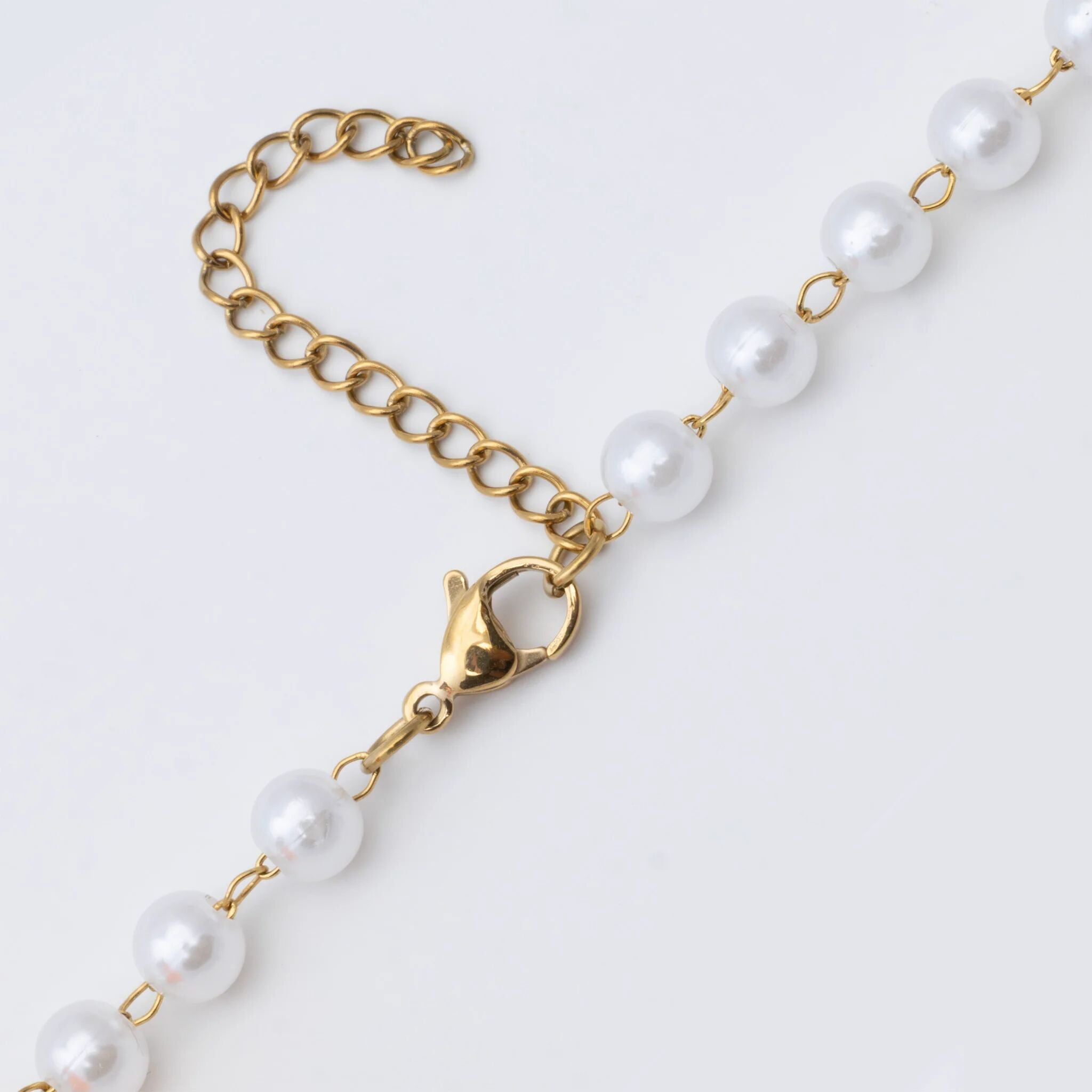 Gold Pearl Necklace – 18K Gold Necklace with Glass Pearl Strand & Adjustable Closure - Necklaces | Sunflower Soul Boutique