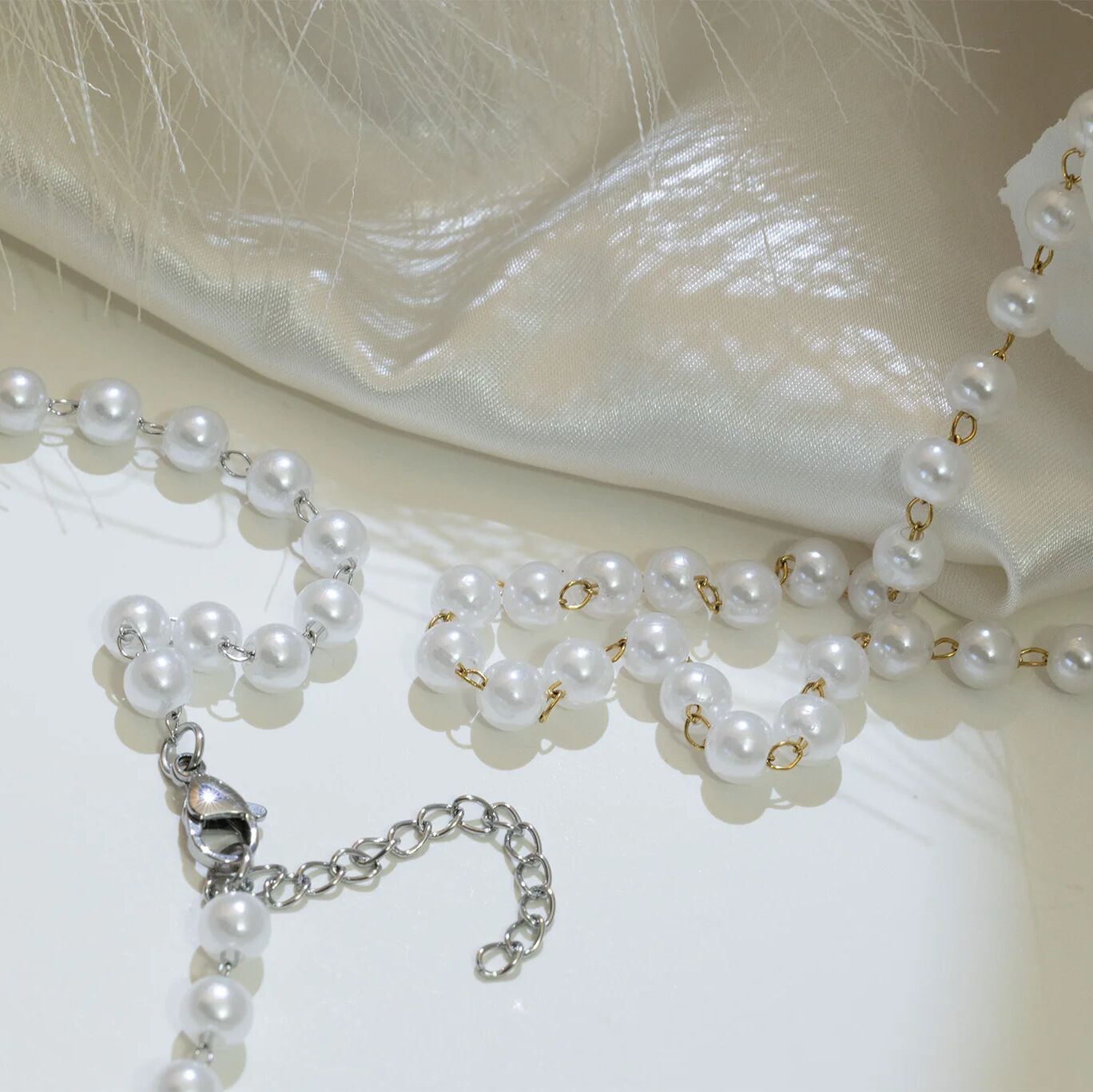 Gold Pearl Necklace – 18K Gold Necklace with Glass Pearl Strand & Adjustable Closure - Necklaces | Sunflower Soul Boutique