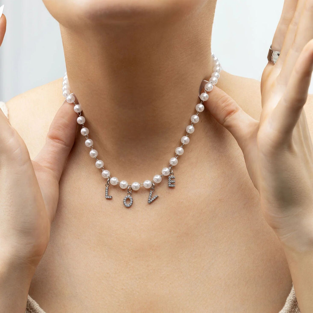 Gold Pearl Necklace – 18K Gold Necklace with Glass Pearl Strand & Adjustable Closure - Necklaces | Sunflower Soul Boutique