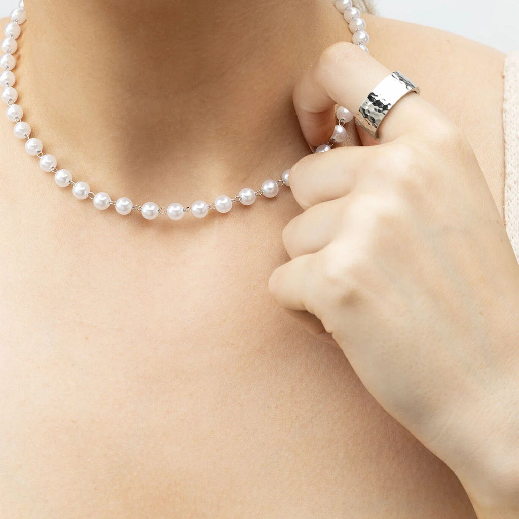 Gold Pearl Necklace – 18K Gold Necklace with Glass Pearl Strand & Adjustable Closure - Necklaces | Sunflower Soul Boutique