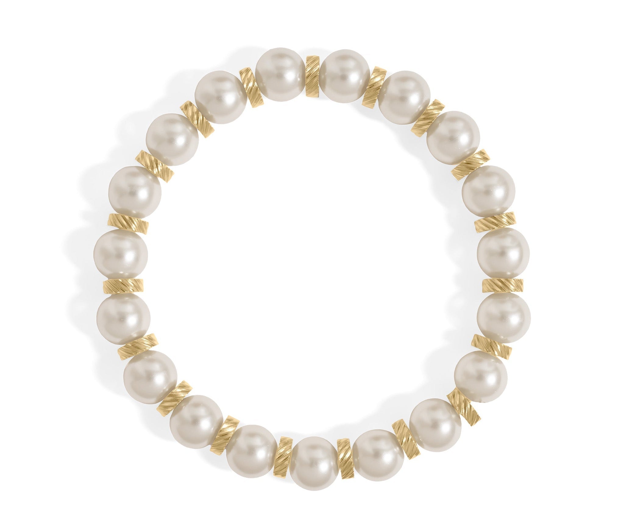 Gold Pearl Stretch Bracelet | 8mm Glass Pearls | Adjustable Fit | Tarnish Resistant Finish - Bracelets | Sunflower Soul Boutique
