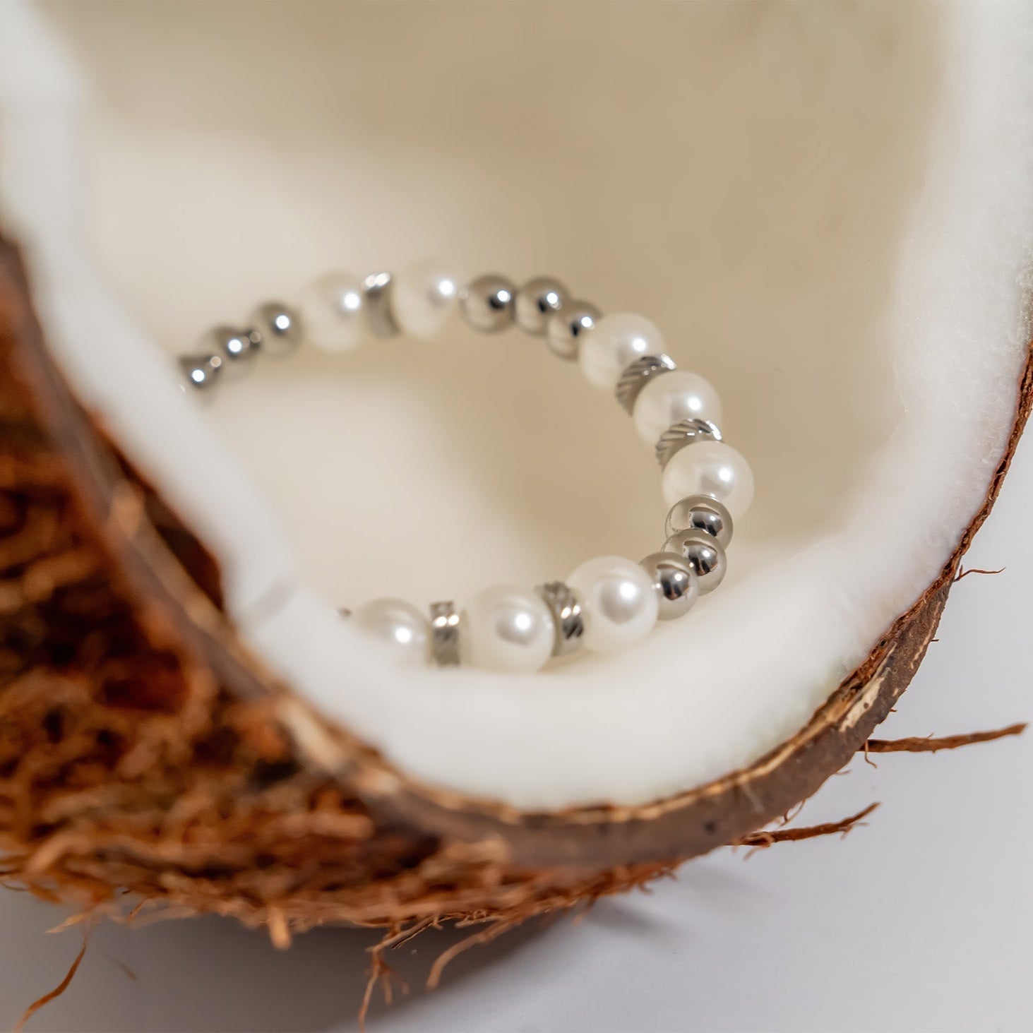 Gold Pearl Stretch Bracelet – 8mm Glass Pearls | Tarnish Resistant Gold Design - Bracelets | Sunflower Soul Boutique