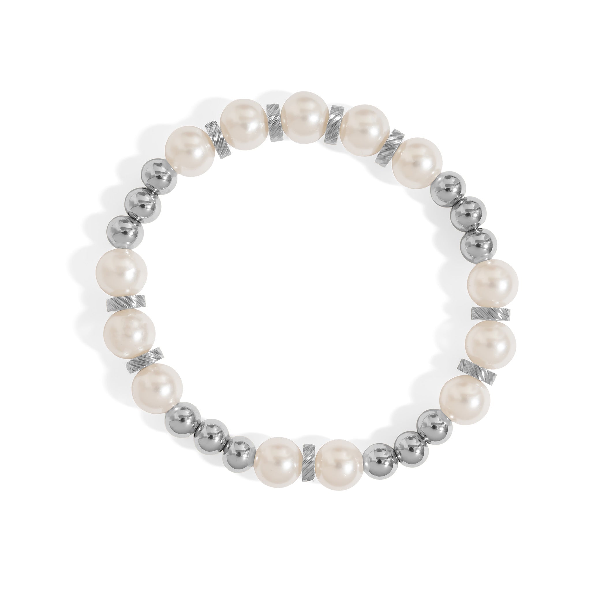 Gold Pearl Stretch Bracelet – 8mm Glass Pearls | Tarnish Resistant Gold Design - Bracelets | Sunflower Soul Boutique