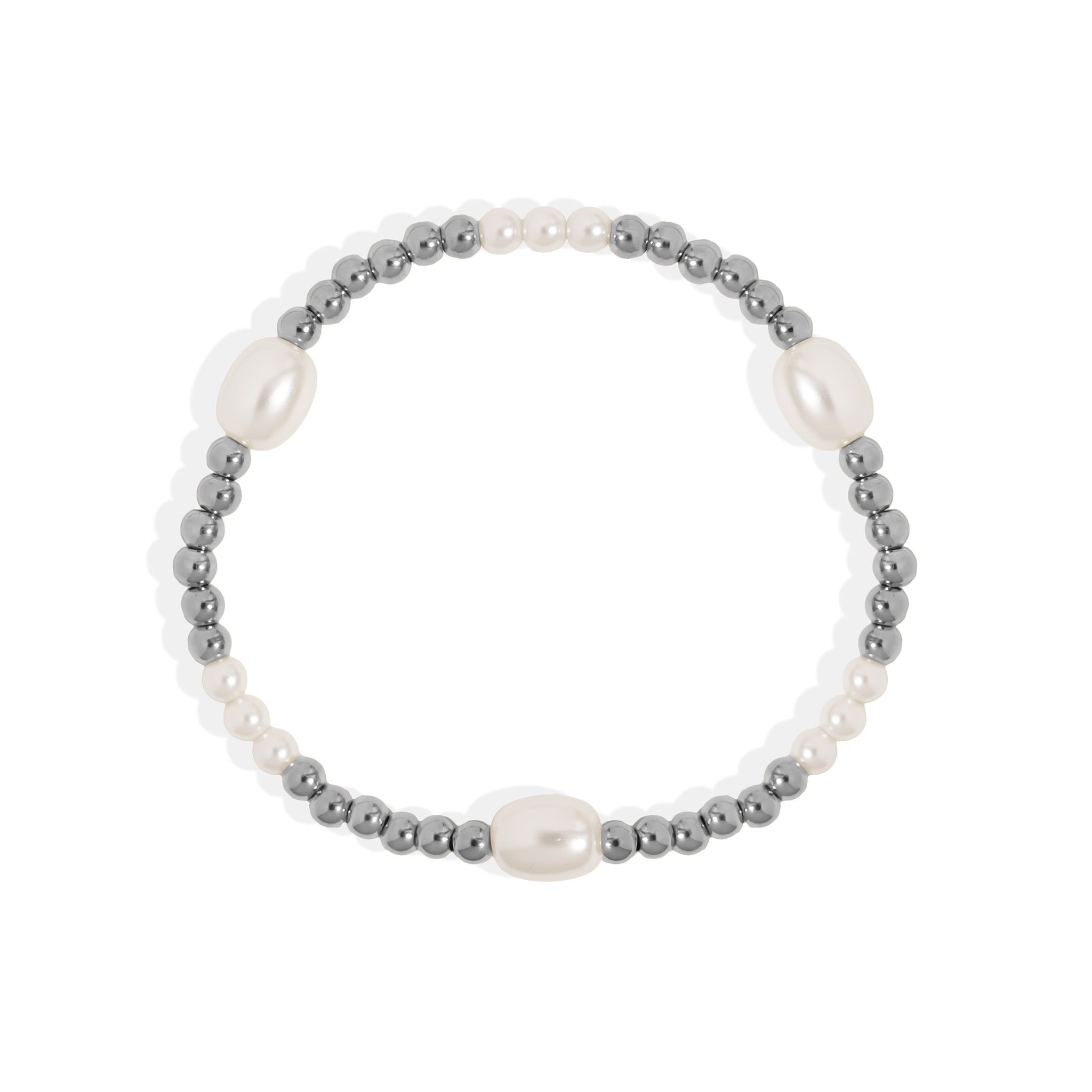 Gold Pearl Stretch Bracelet – 8mm Glass Pearls | Tarnish Resistant Jewelry - Bracelets | Sunflower Soul Boutique