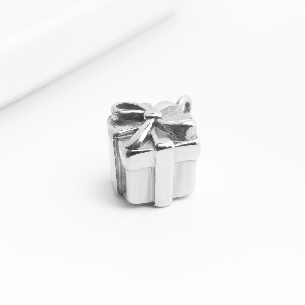 Gold Present Charm – 18K Gold Charm with Lobster Claw Clasp | Polished Finish Pendant - Charms | Sunflower Soul Boutique