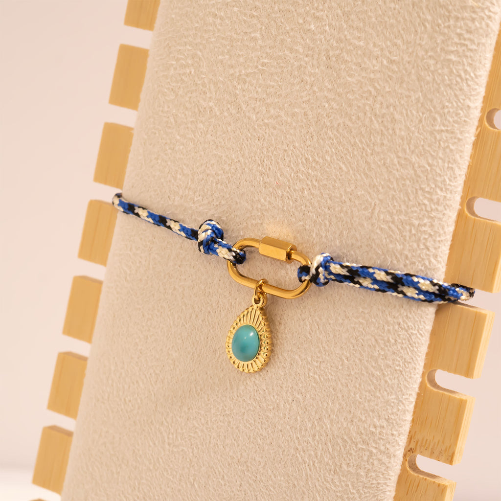 Gold Rope Bracelet – 18K Gold PVD Coated Stainless Steel With Carabiner Clasp - Bracelets | Sunflower Soul Boutique