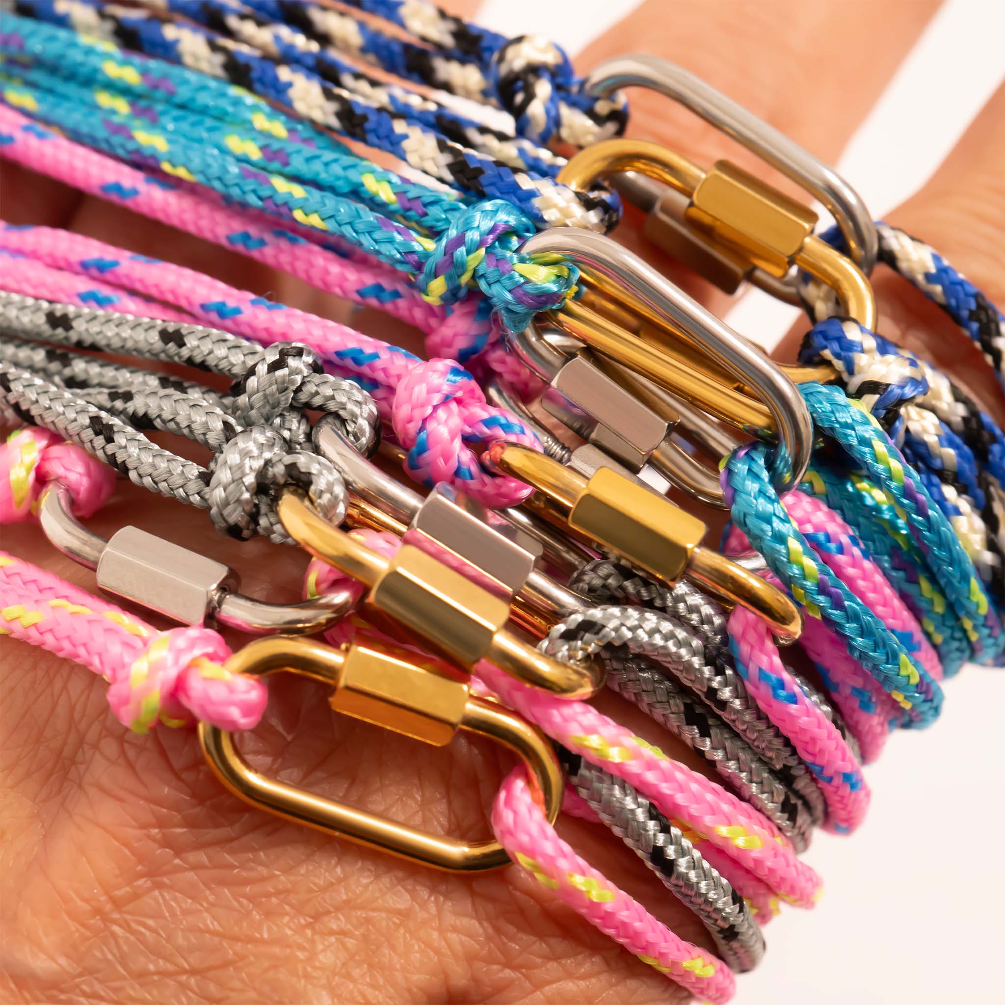 Gold Rope Bracelet – Adjustable Carabiner, Durable PVD Gold Jewelry - Bracelets | Sunflower Soul Boutique