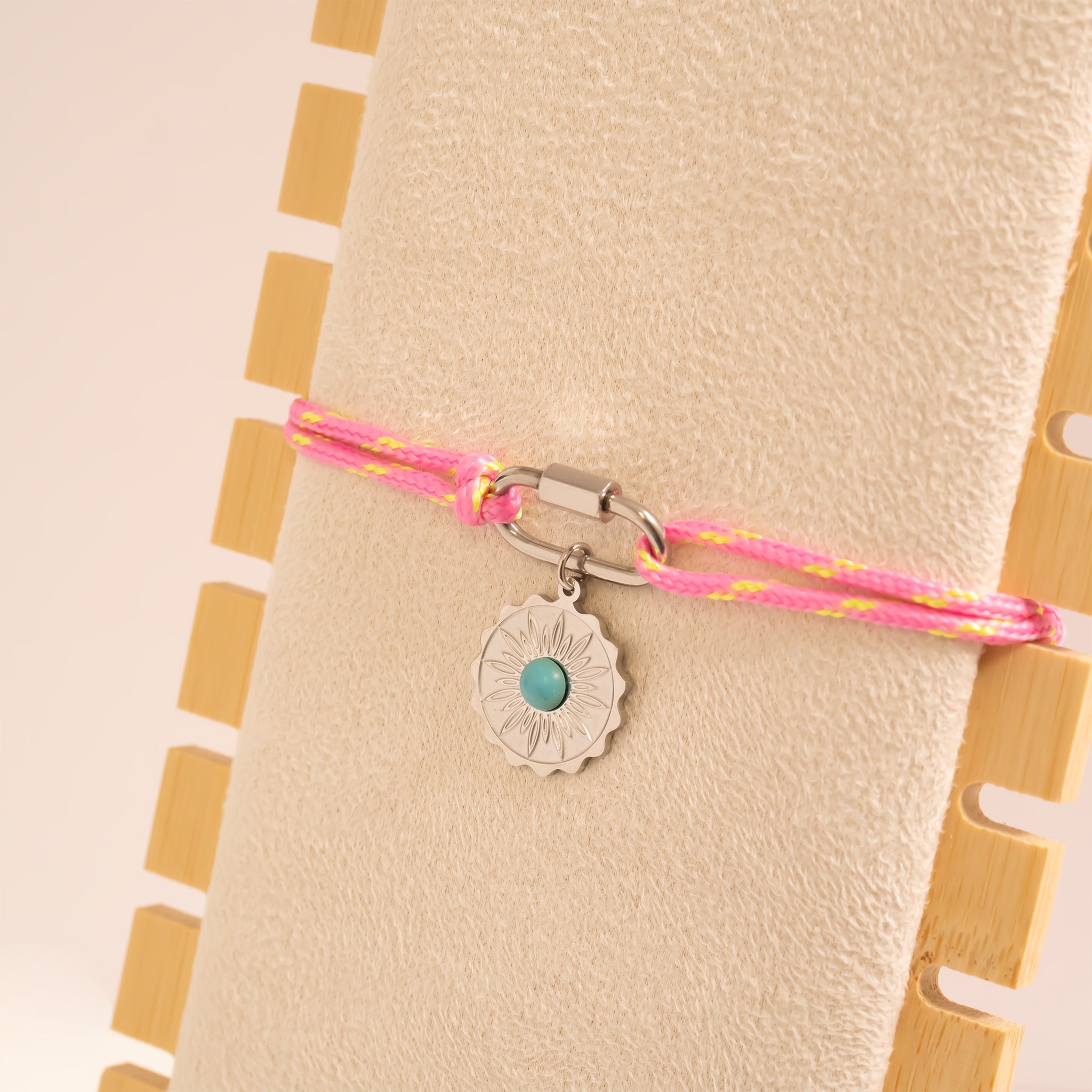 Gold Rope Bracelet – Adjustable Pink Rope Jewelry | 18K PVD Gold Stainless Steel - Bracelets | Sunflower Soul Boutique