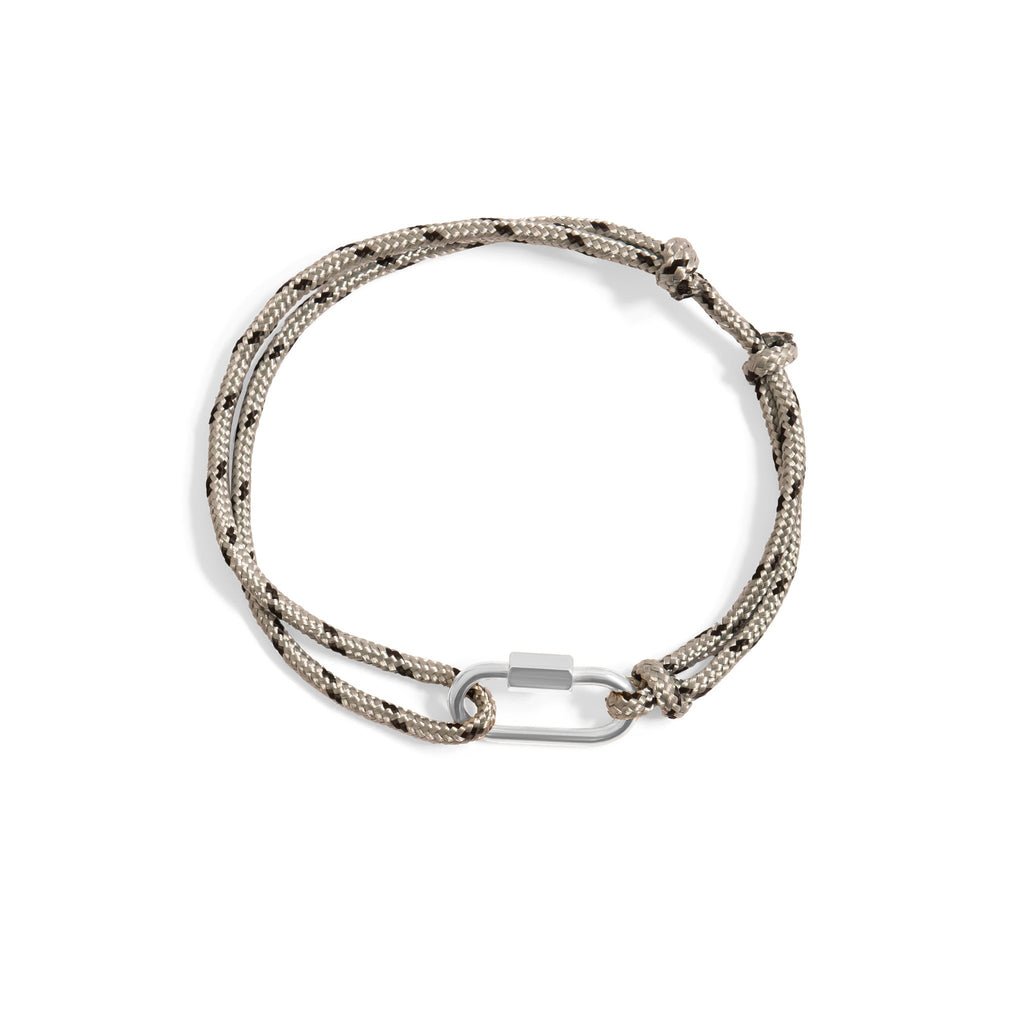 Gold Rope Carabiner Bracelet – Adjustable 18K Gold Jewelry With Grey Rope Accent - Bracelets | Sunflower Soul Boutique