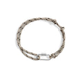Gold Rope Carabiner Bracelet – Adjustable 18K Gold Jewelry With Grey Rope Accent - Bracelets | Sunflower Soul Boutique