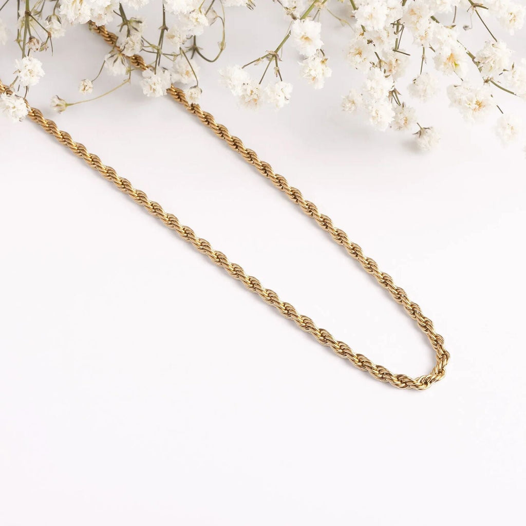 Gold Rope Chain Necklace - 14K Gold Filled Jewelry | Tarnish Resistant, 16" - Chains | Sunflower Soul Boutique