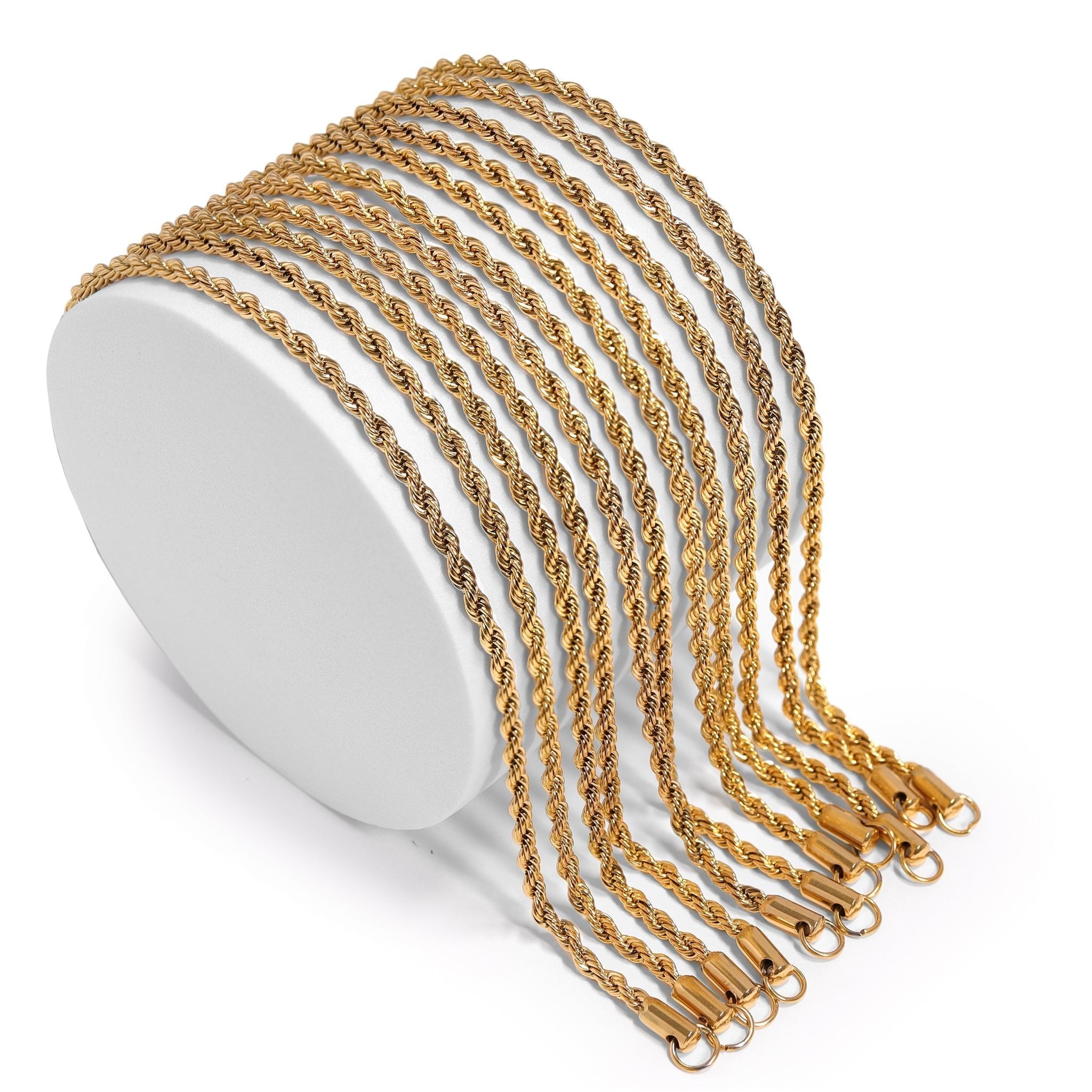 Gold Rope Chain Necklace – Lightweight 18K Stainless Steel Durable Jewelry - Chain | Sunflower Soul Boutique