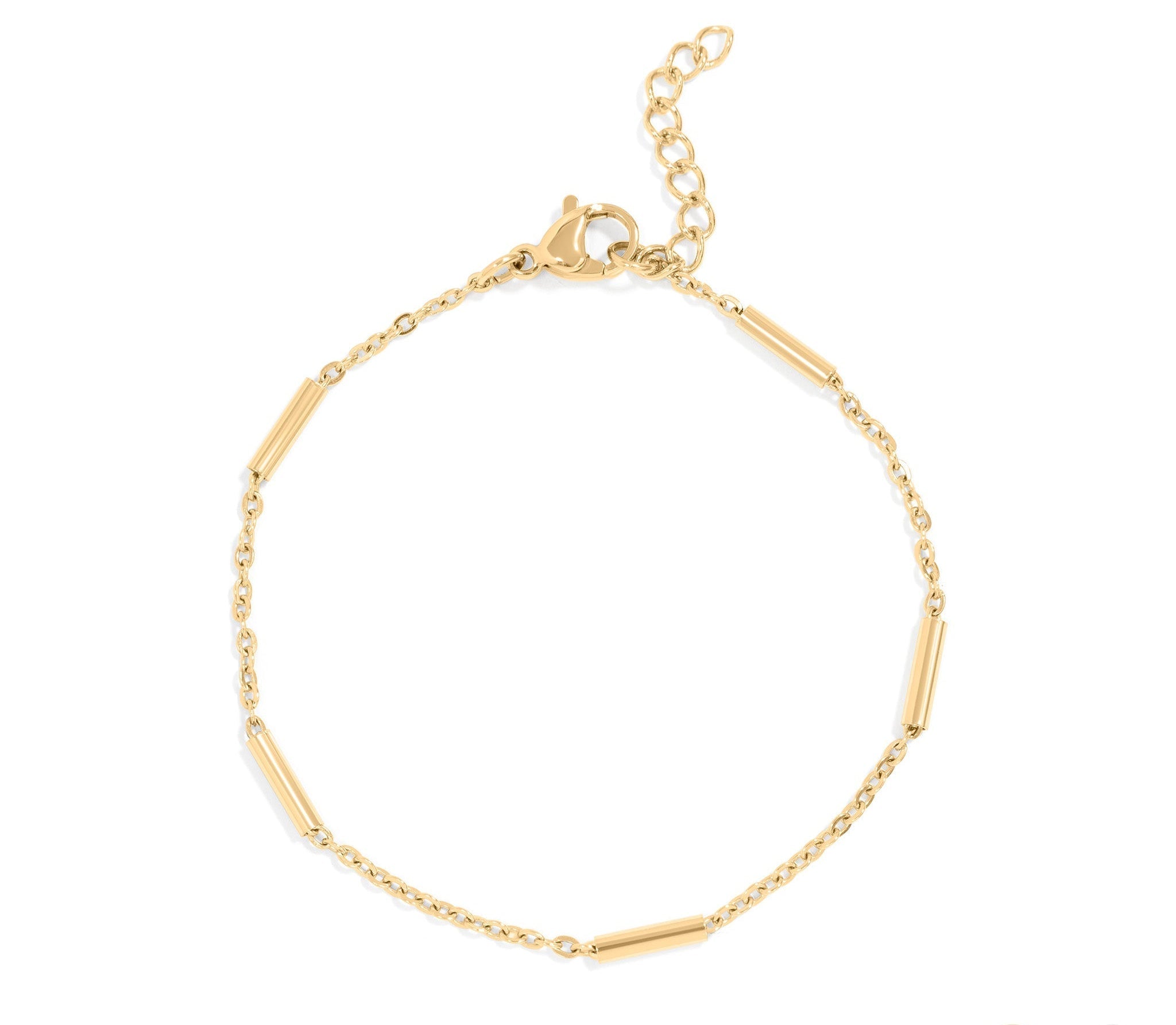 Gold Satellite Chain Bracelet – Lightweight 18K Gold Bar Chain, Hypoallergenic & Durable - Bracelets | Sunflower Soul Boutique