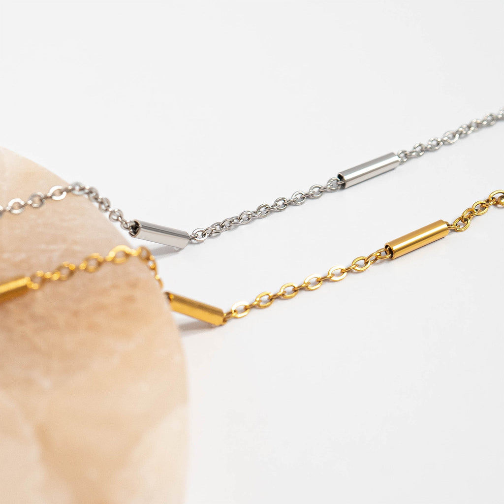 Gold Satellite Chain Bracelet – Lightweight 18K Gold Bar Chain, Hypoallergenic & Durable - Bracelets | Sunflower Soul Boutique