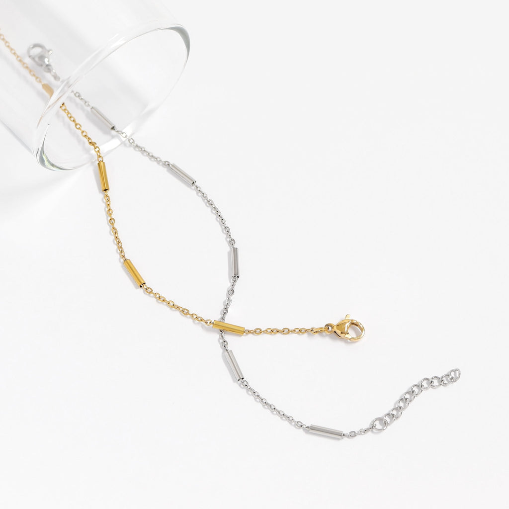 Gold Satellite Chain Bracelet – Lightweight 18K Gold Bar Chain, Hypoallergenic & Durable - Bracelets | Sunflower Soul Boutique