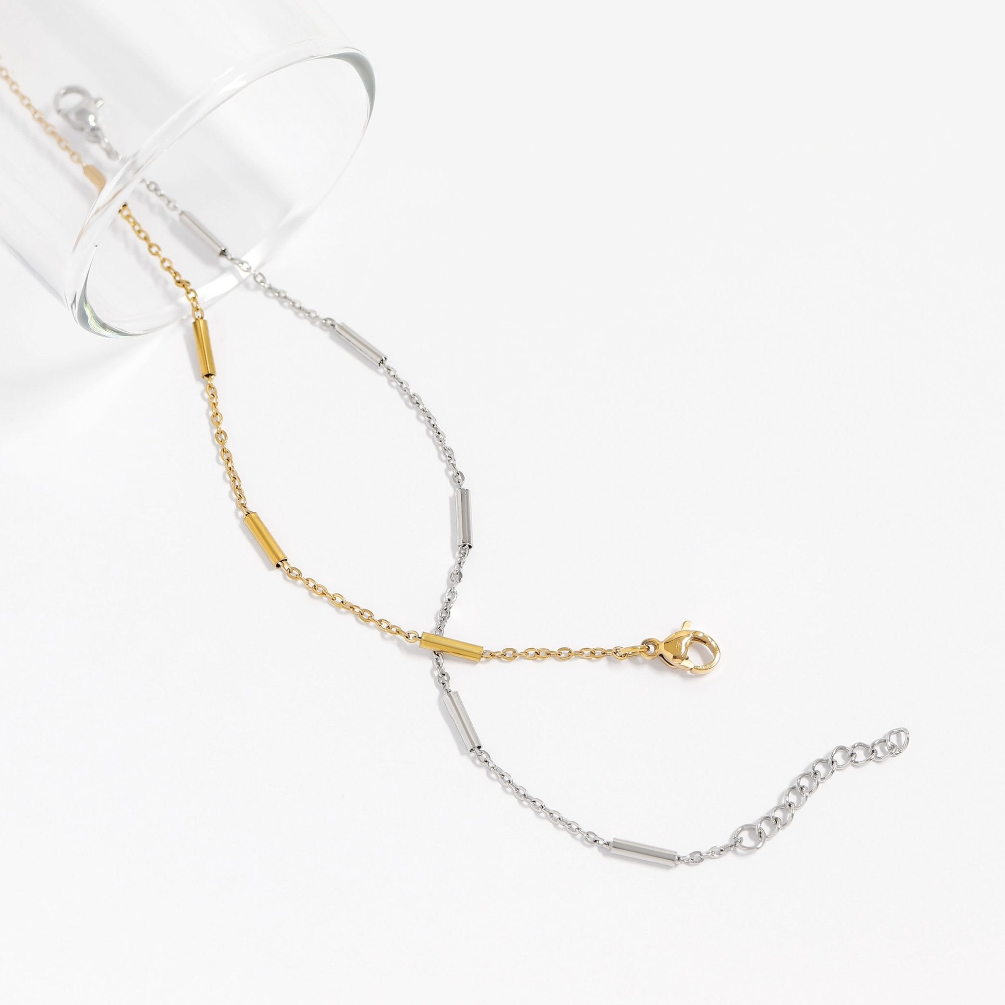 Gold Satellite Chain Bracelet – Lightweight 18K Gold Bar Chain, Hypoallergenic & Durable - Bracelets | Sunflower Soul Boutique