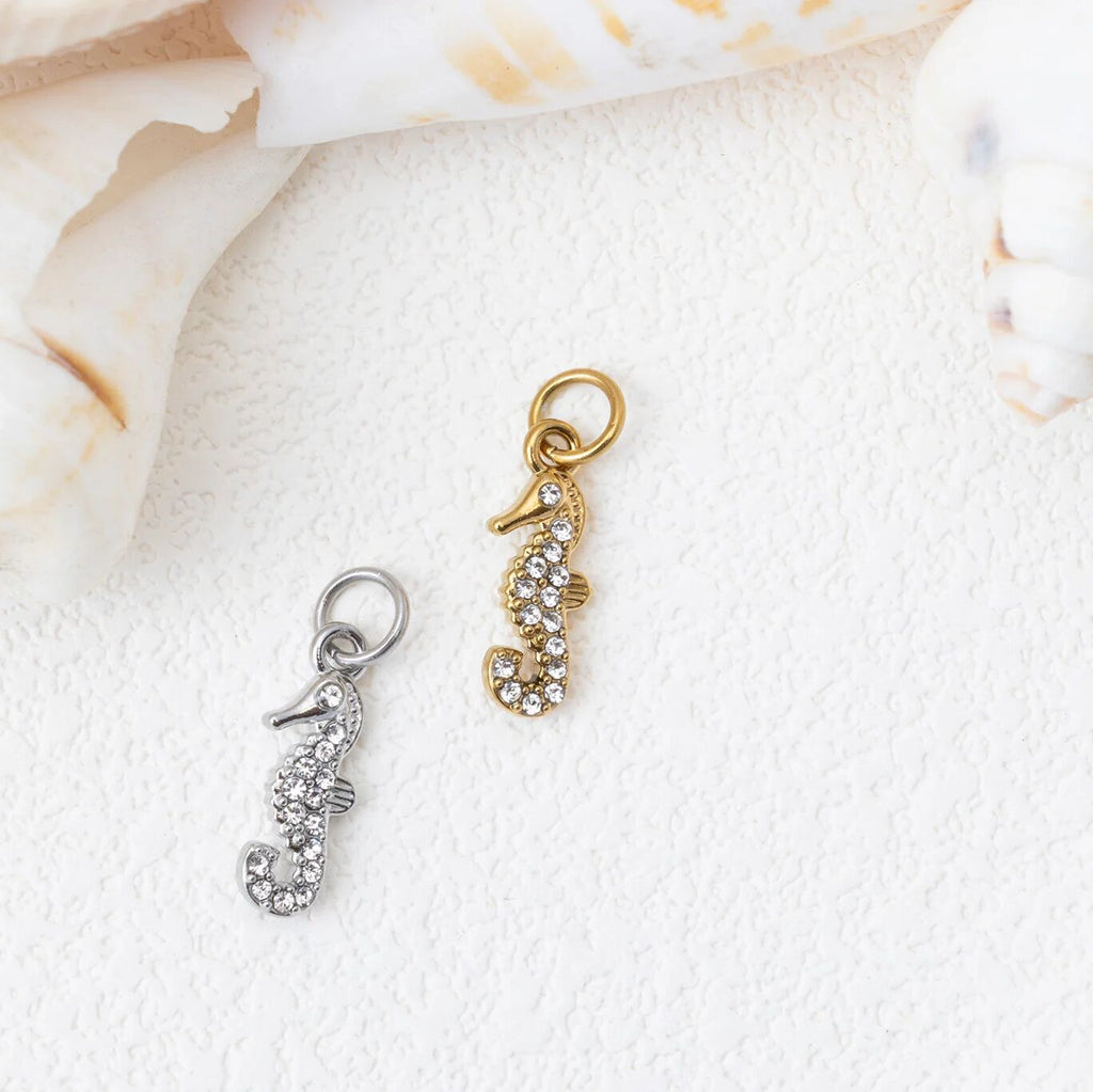 Gold Seahorse Charm – 18K Gold Plating | Tarnish Resistant Ocean Jewelry - Charms | Sunflower Soul Boutique