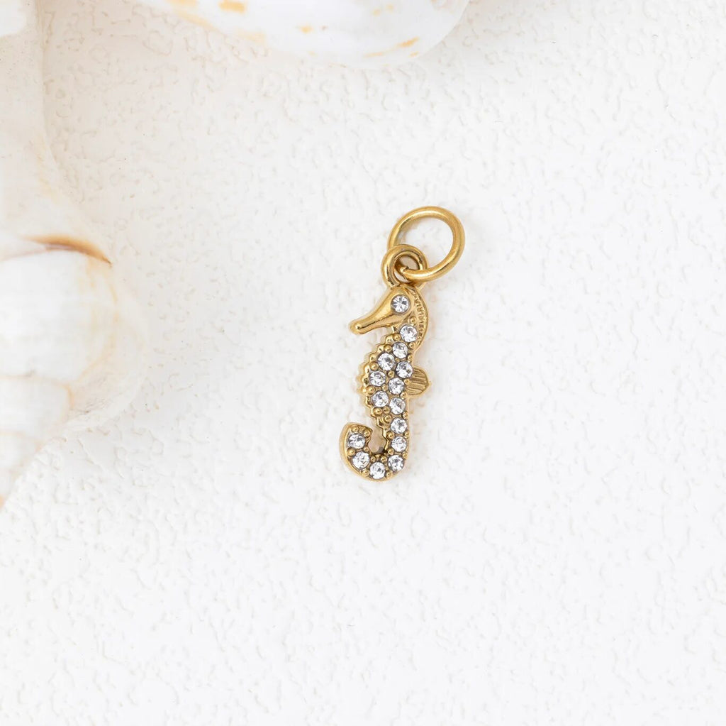 Gold Seahorse Charm – 18K Gold Plating | Tarnish Resistant Ocean Jewelry - Charms | Sunflower Soul Boutique