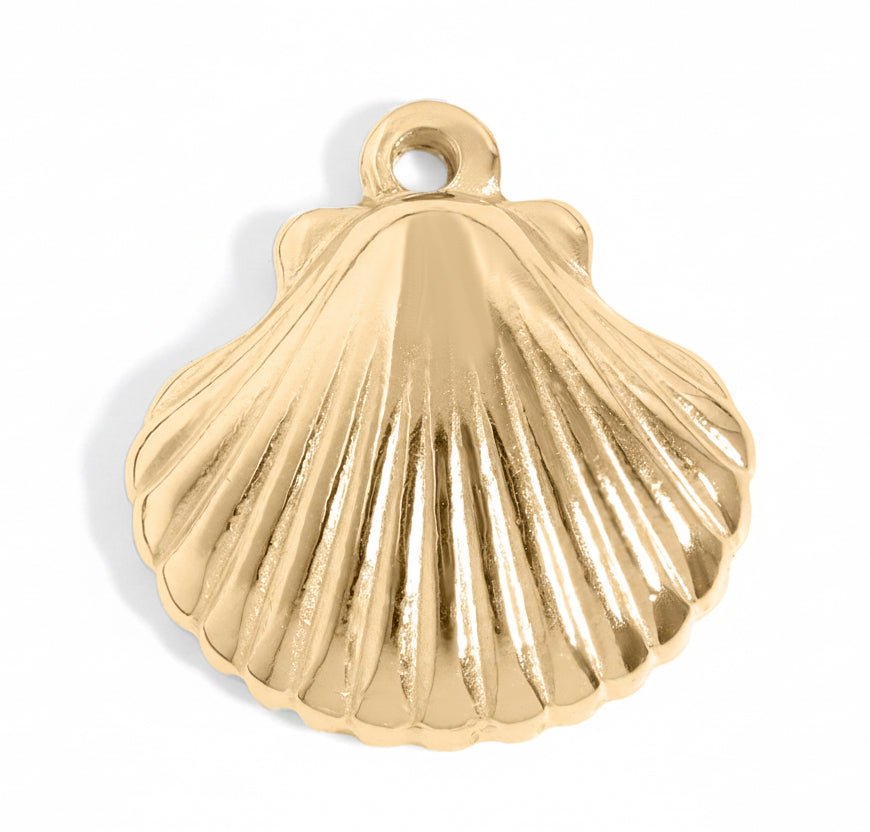 Gold Shell Charm – 18K Gold PVD Coated Stainless Steel Pendant Accessory - charm | Sunflower Soul Boutique