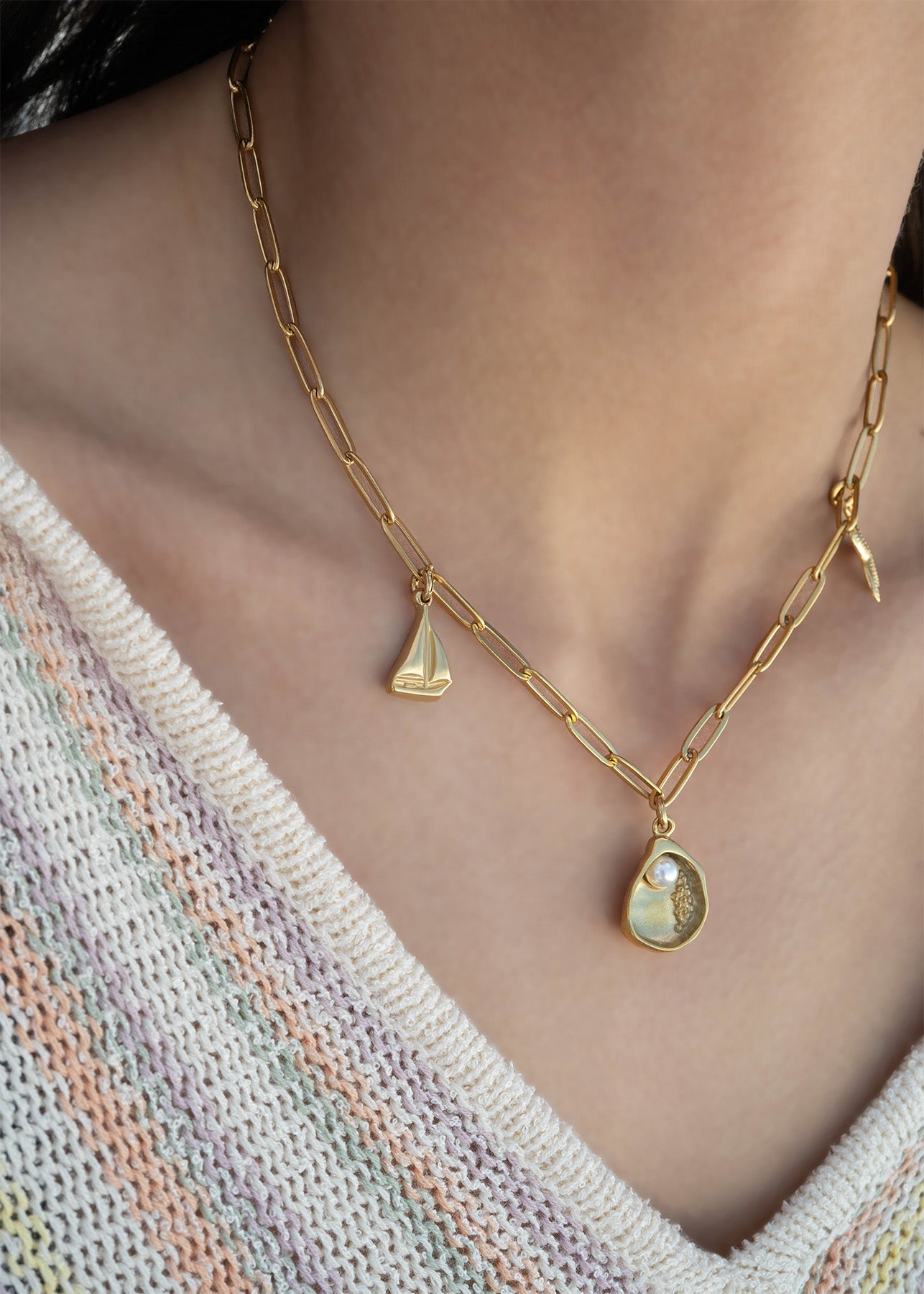 Gold Shell Charm – 18K Gold PVD Pearl Pendant | Waterproof Stainless Steel Jewelry - charm | Sunflower Soul Boutique
