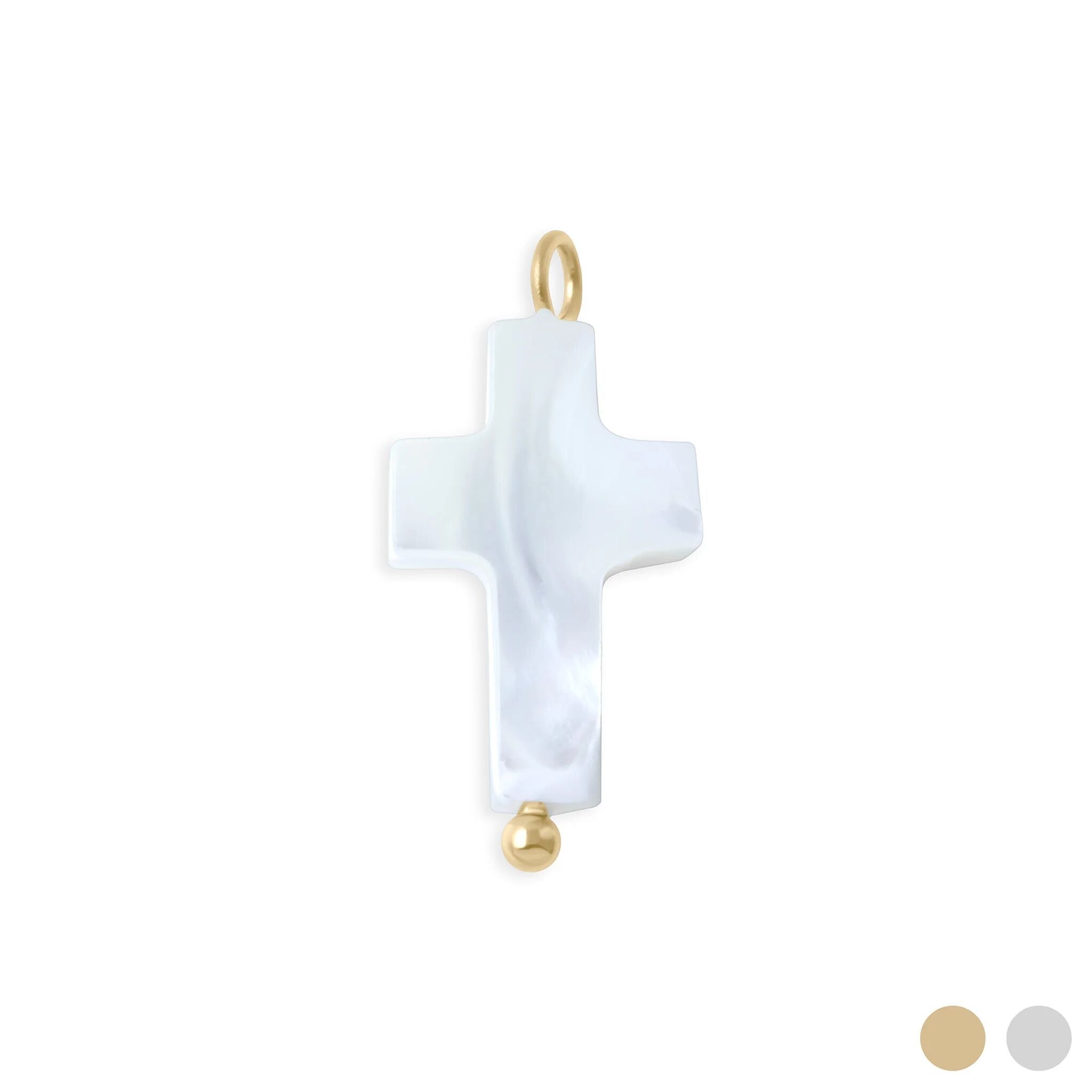 Gold Shell Cross Charm – 18K PVD Gold Finish | Tarnish Resistant Faith Jewelry - Charms | Sunflower Soul Boutique
