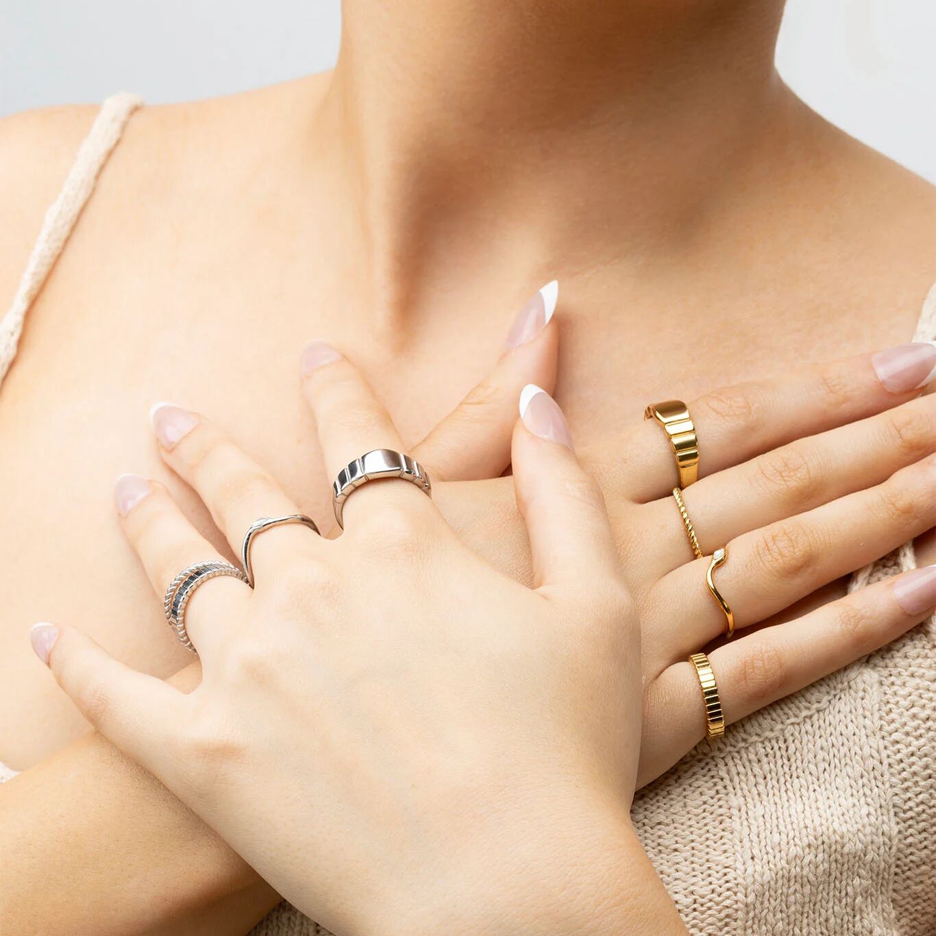 Gold Signet Ring – 18K PVD Stainless Steel Ridged Band | Comfort Fit - Rings | Sunflower Soul Boutique