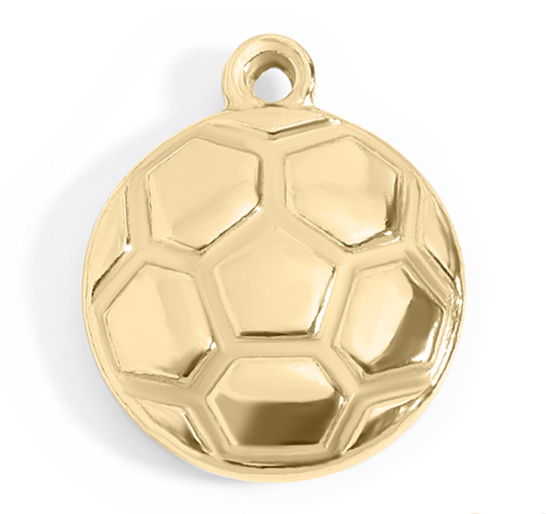 Gold Soccer Ball Charm – 18K Gold Plated Stainless Steel Pendant Necklace - charm | Sunflower Soul Boutique