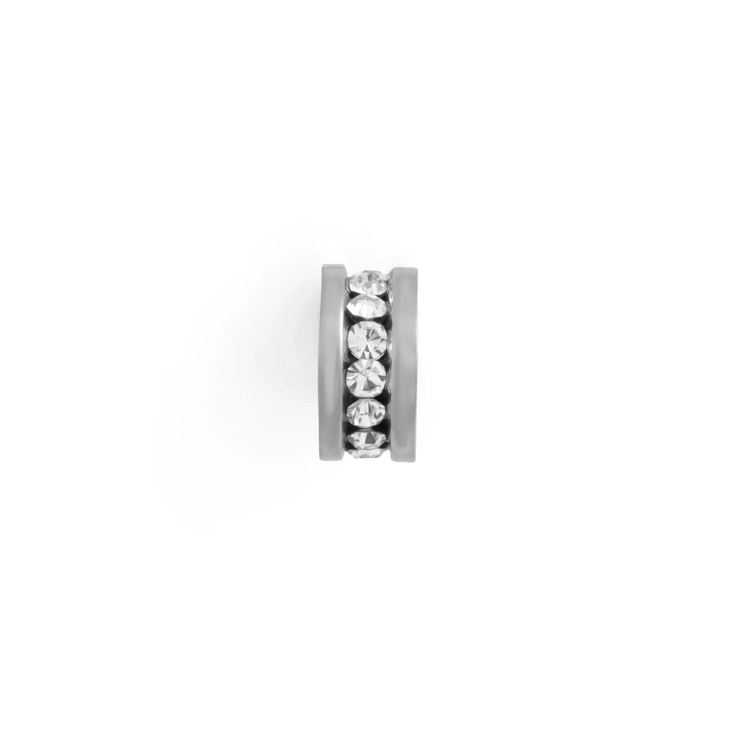 Gold Spacer Bead - 18K Gold Finish Large Cubic Zirconia Stone Bead | Stainless Steel - Charms | Sunflower Soul Boutique
