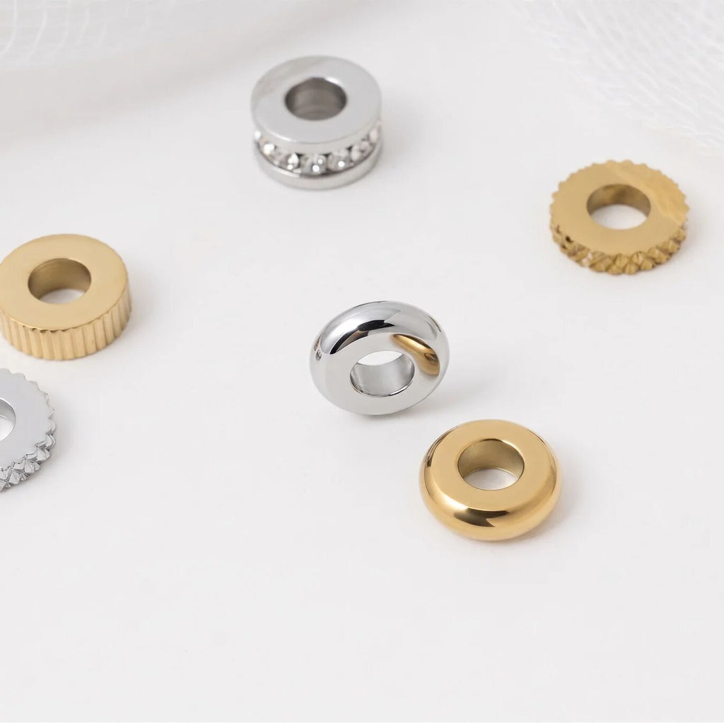 Gold Spacer Bead – 18K Gold Finish Round Spacer for Custom Bracelets - Charms | Sunflower Soul Boutique