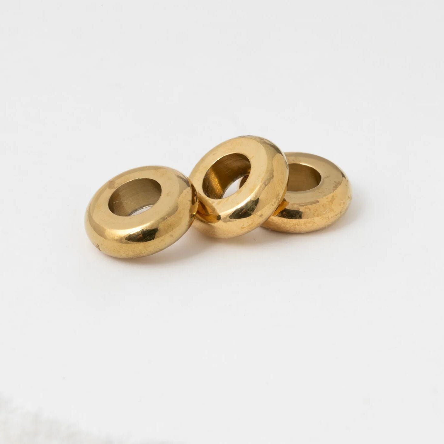 Gold Spacer Bead – 18K Gold Finish Round Spacer for Custom Bracelets - Charms | Sunflower Soul Boutique